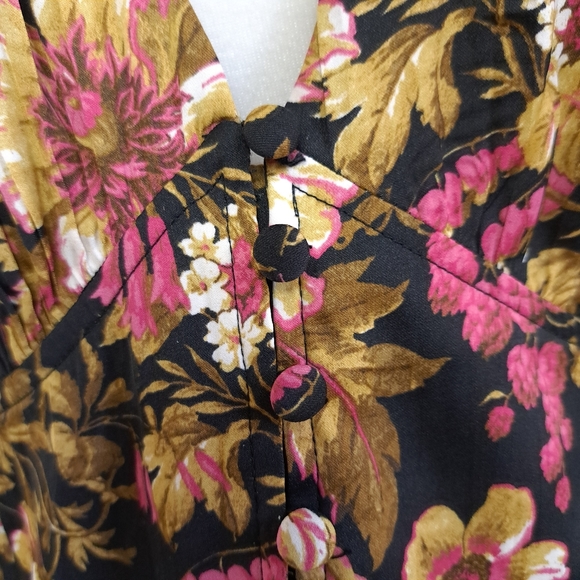 Anthropologie Silky Deep V-Neck Floral Print Tunic Top - Picture 8 of 16